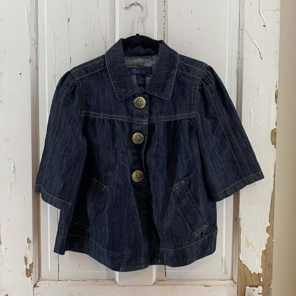 Baccini Dark Denim Short Sleeve Jacket